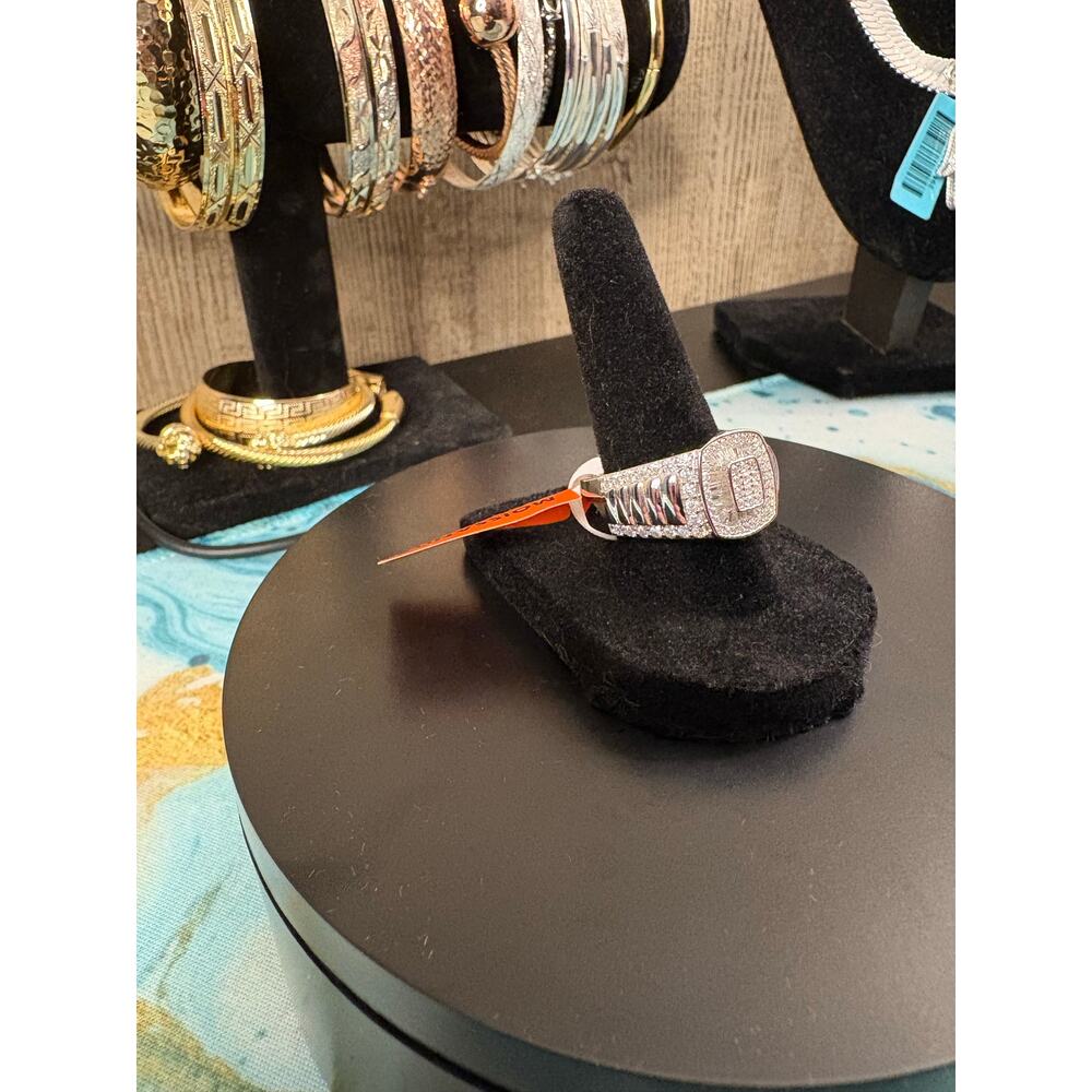 SZ. 10 Men's 3CTW Moissanite 925 Silver Ring - Picture 9 of 10